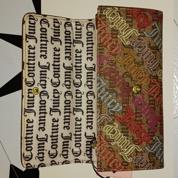 Juicy Couture Chestnut Chino Mult Glam Elongated Flap Wallet Accessories Vegan - Picture 10 of 16